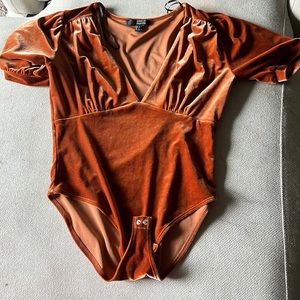Vintage Style Burnt Orange Bodysuit
